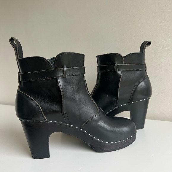 Swedish Hasbeens Women's 465 Black Ankle Boot 38/8 - Picture 2 of 7